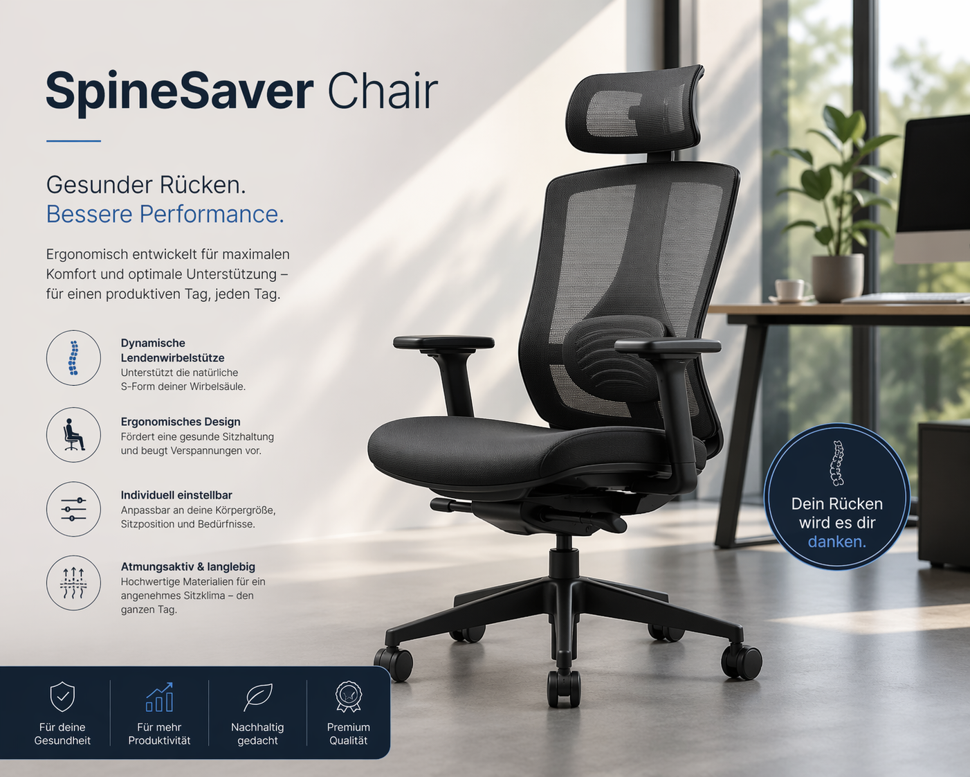 SpineSaver Chair - Ergonomic Office Chair