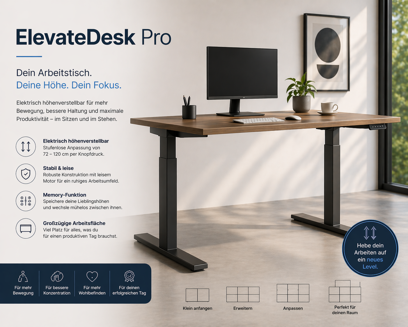 ElevateDesk Pro - Height-Adjustable Desk